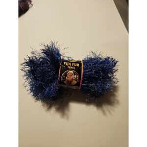 Lion Brand Fun Fur Yarn Indigo Eyelash 1 Skein 50g NEW NIP